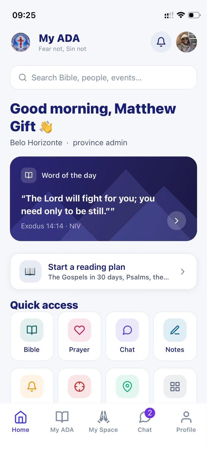 Home — word of the day, reading plan, quick access