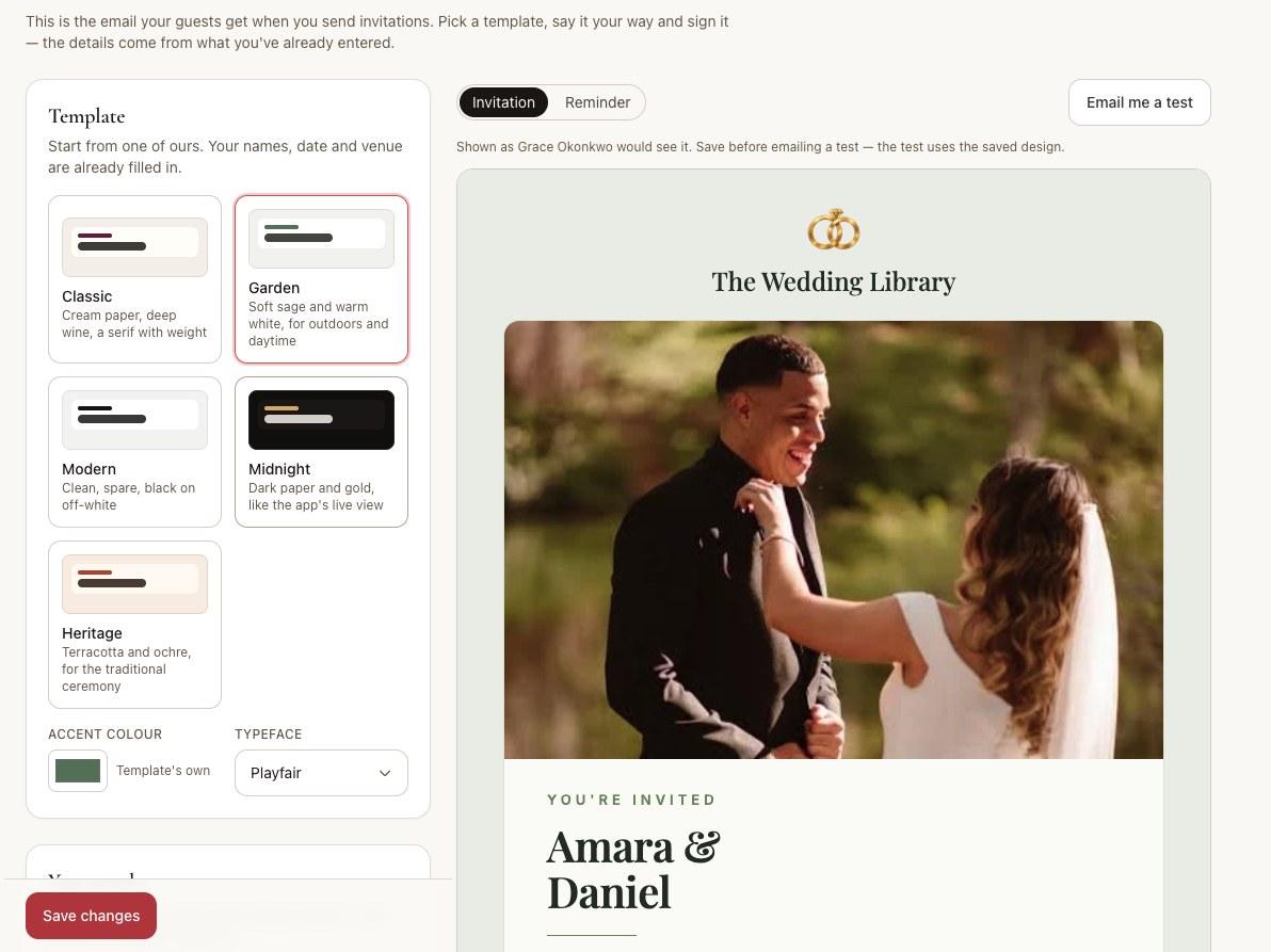 Pick a template and see the exact email each guest gets