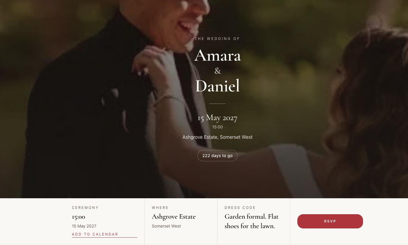 Every couple gets a wedding website